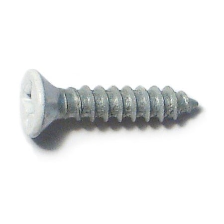 Midwest Fastener Wood Screw, #5, 5/8 in, White Steel Flat Head Phillips Drive, 50 PK 79362